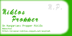 miklos propper business card